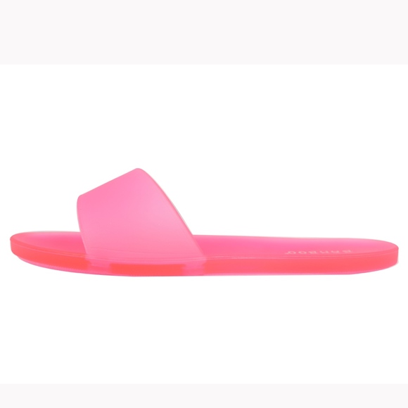 Neon Pink Clear Jelly Slip-On Sandals - Picture 2 of 5
